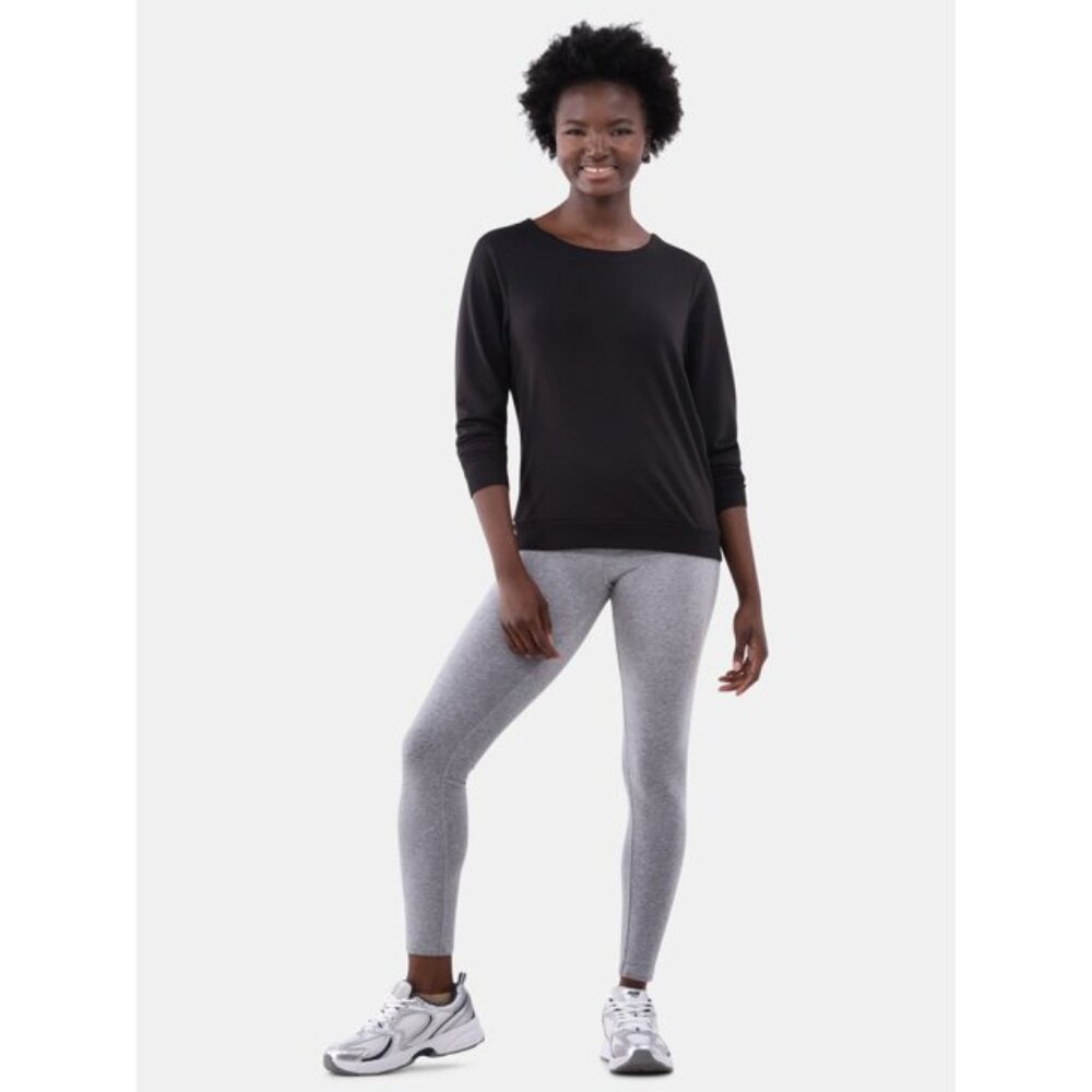 Avia Women's Twist Back Top with Long Sleeves, Black, Size XL (16-18), New